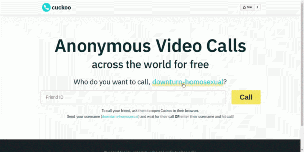 Cuckoo - A Free Anonymous Video Calling Web Application